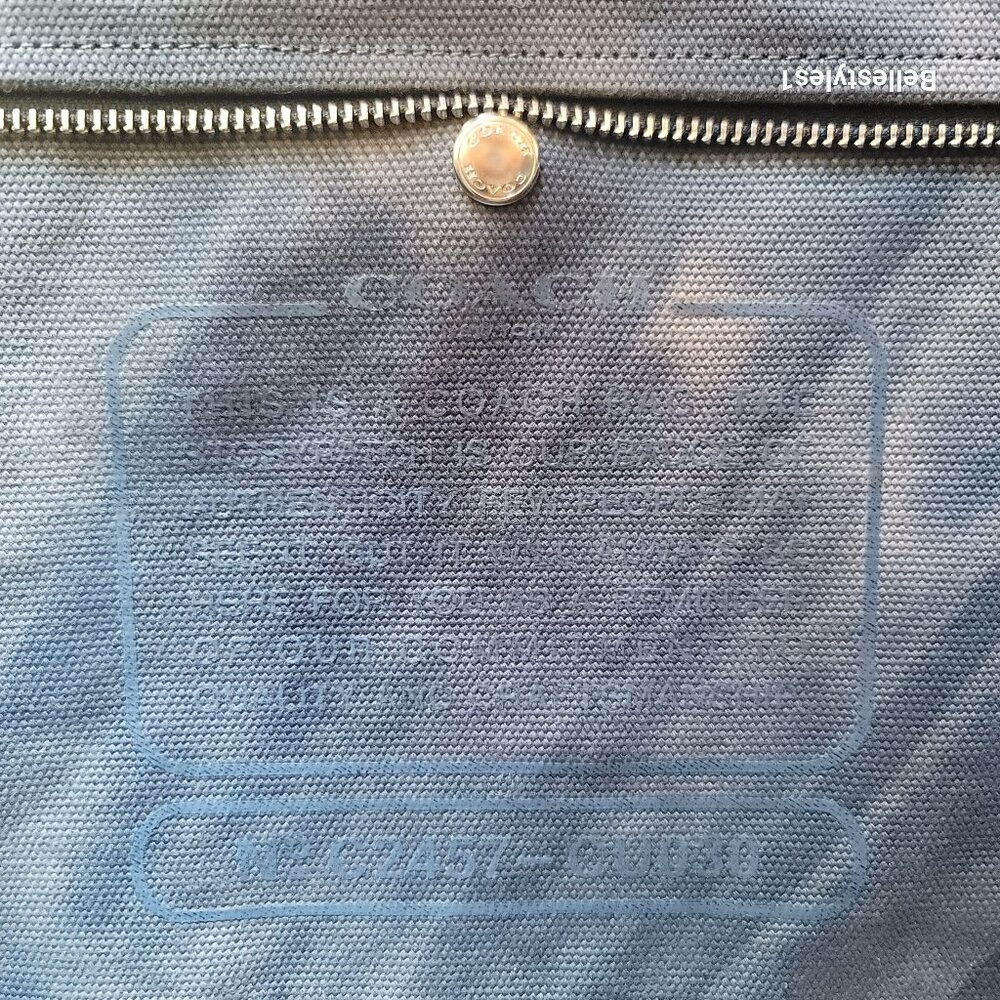 COACH Tie Dye Cargo 42 Canvas Large Tote -Midnight Navy color ⭐ - Picture 15 of 16